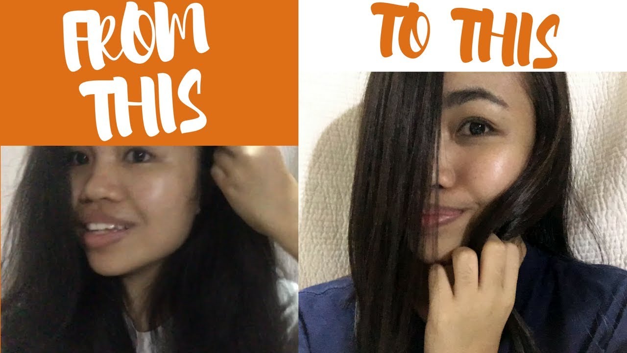 HAIR REBONDING with steps ( from puffy and frizzy to straight