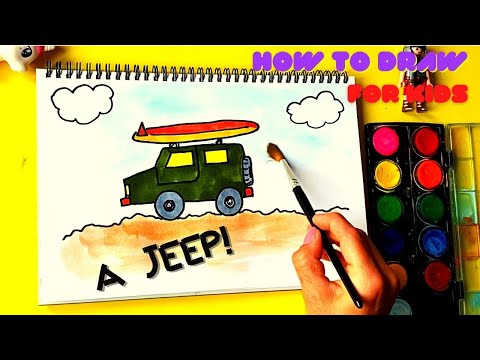 Πώς να σχεδιάσω ένα Αυτοκίνητο Τζιπ 🚙🎨! How to draw Jeep Car! βήμα Βήμα /Νηπιαγωγείο - Δημοτικό