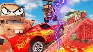 Big Tow Mater VS lightning McQueen's friends VS Chick Hicks 😥