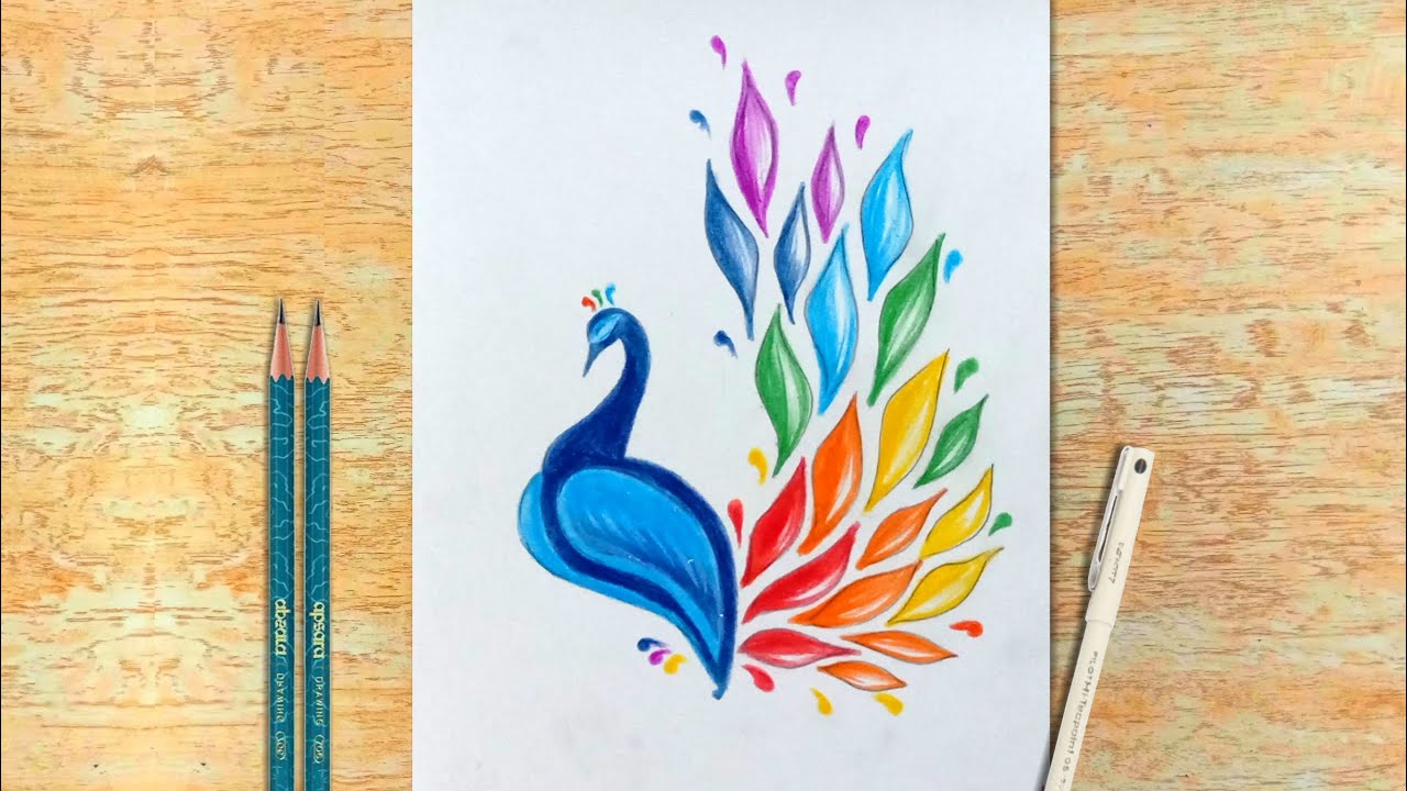 How to draw bird with colour pencil step by step - YouTube