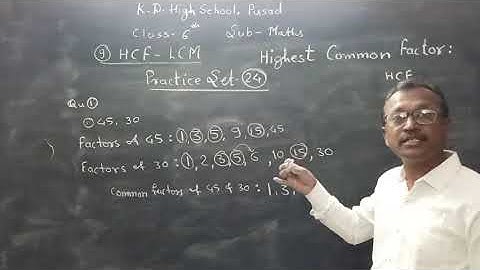 Class 6 th Sub - Maths, Chapter 9  HCF-LCM ( Video 2)