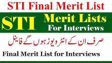 STI Final Merit Lists 2025 | STI New Jobs 2025 | STI Jobs 2026 | STI Final Merit List for Interviews