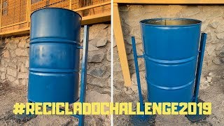 Basurero De Tambor Reciclado - Recicladochallenge 2019