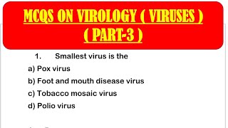 MCQS ON VIRUSES || virology mcqs questions with answers || PART 3 || MICROBIOLOGY screenshot 3