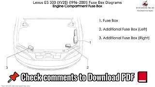 Lexus ES 300 XV20 1996 2001 Fuse Box Diagrams 2001 Lexus Es300 Fuse Box Diagram