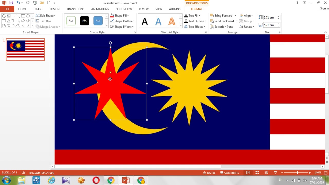 Bintang bendera malaysia gambar Cara Lukis