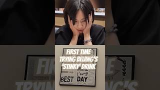 First Time Trying Beijings Stinky Drink - Her Hilarious Reaction Resimi