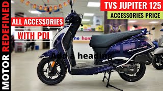 TVS Jupiter 125 All Accessories with Price & PDI(Pre Delivery Inspection) | Motor Redefined