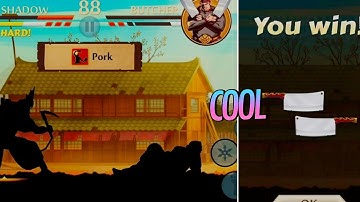 Defeating Butcher in eclipse mode and taking his weapon in Shadow Fight 2 .