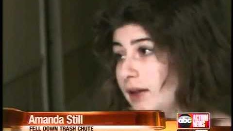 Woman falls into trash chute