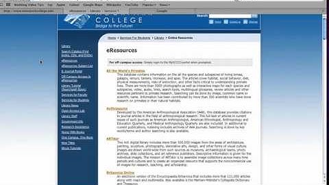 Using the eResources, the databases