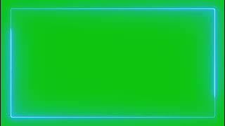 Blue Neon Border Green Screen Overlay Motion Graphics 4K 30fps Copyright Free