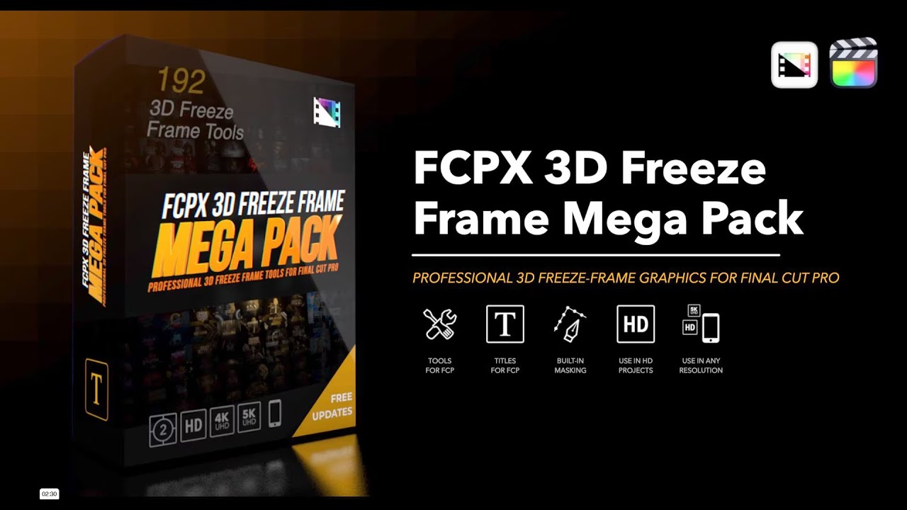 FCPX 3D Freeze Frame Mega Pack Project Free Download with Fonts 