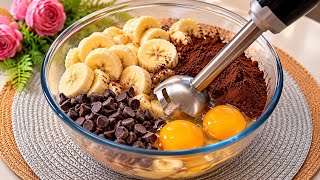 Mix Bananas with 2 Eggs! 🍌 The Easiest Chocolate Banana Cake — So Moist and Soft!