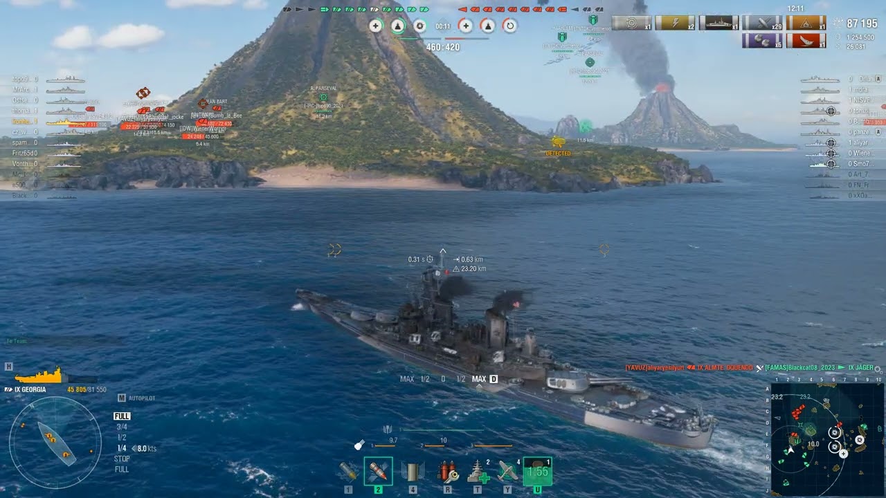 World Of Warships Random Battle Gameplay With GEORGIA