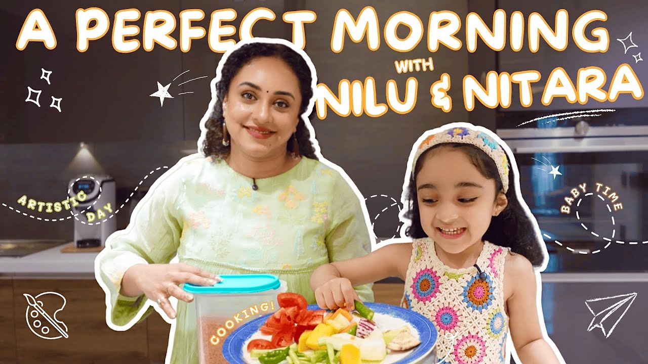 A Perfect Morning with Nila & Nitara | Cooking + Art + Baby Time 🦖