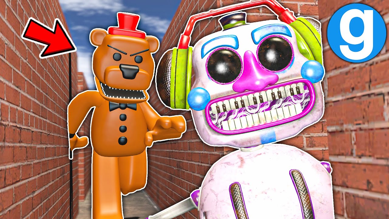 FNAF Security Breach DJ Music Man 3D Freddy Maze Run! (Garry's Mod)