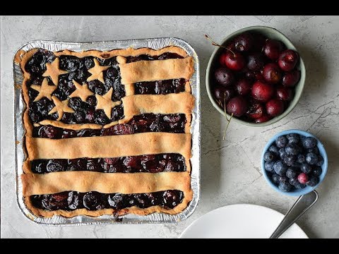 4th of July Blueberry Cherry Pie - Vegan | Gluten Free | Sugar Free - The Little White Factory