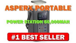 AsperX Portable Power Station (60 000mAh) Dual 140W Fast Charging (Total 200W) LiFePO4 - B0DW93P3JP