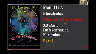 2025 Sp Section 3.3 Part 1 Basic Differentiation Formulas