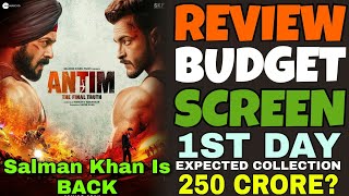 Antim Movie Review, Budget, Screens And Antim Movie Collection Prediction | Salman Khan
