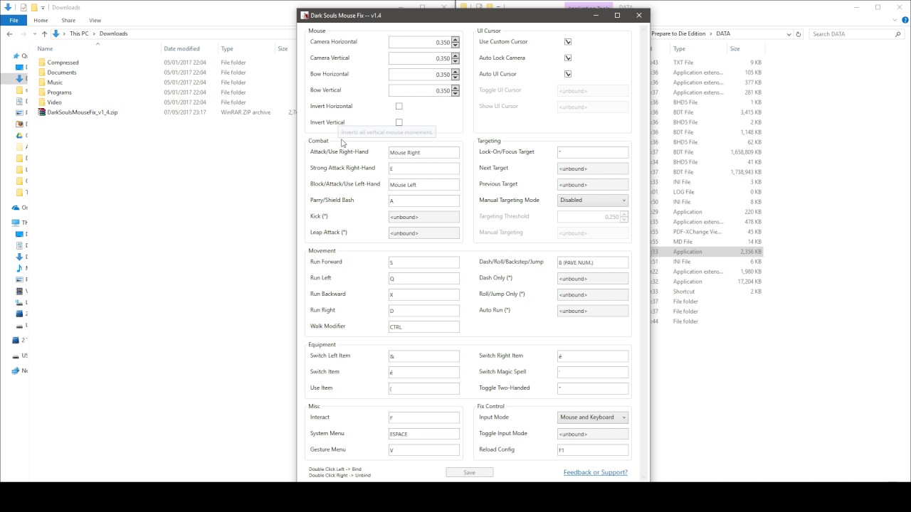 dark souls pc keyboard and mouse fix