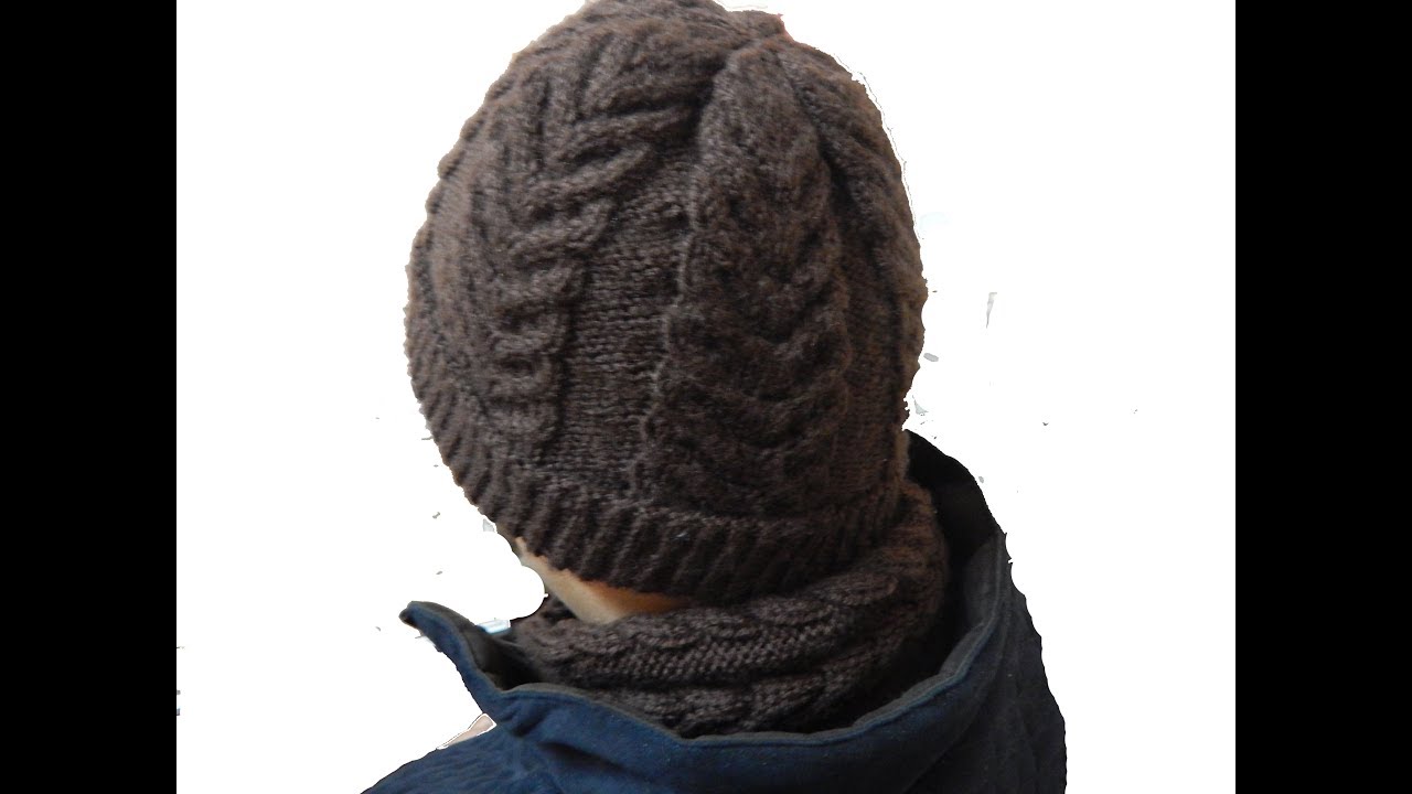 ايس كاب تريكو رجالي((((بغرزة ضفيرة جميلة))))) Knitting hat