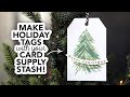 Use those card-making supplies to create fun holiday tags!