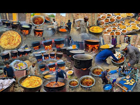 Afghanistan village wedding ceremony | Cooking Kabuli Pulao