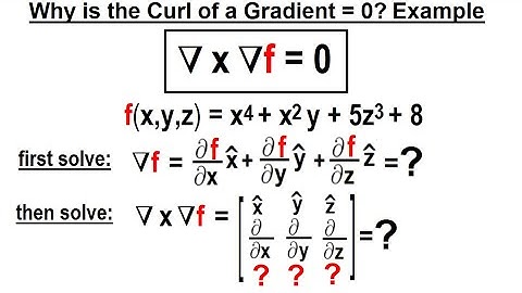 Physics Ch 67.1 Advanced E&M: Review Vectors (47 of 55) Why is the Curl of a Gradient=0? Example