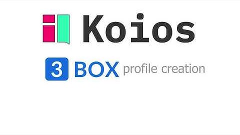 KOIOS-1.2 Creation of 3box Profile