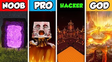Minecraft NOOB vs. PRO vs. HACKER vs GOD : NETHER SURVIVAL CHALLENGE in Minecraft!