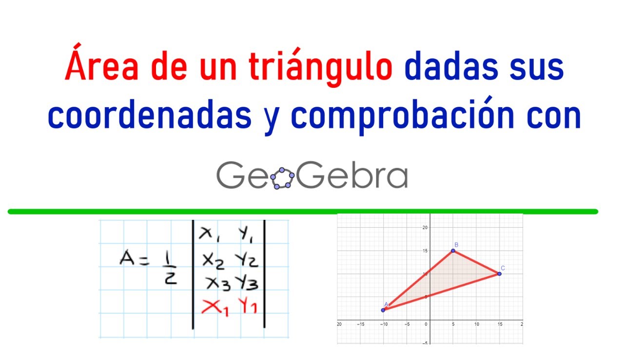 Área de un triángulo dadas sus