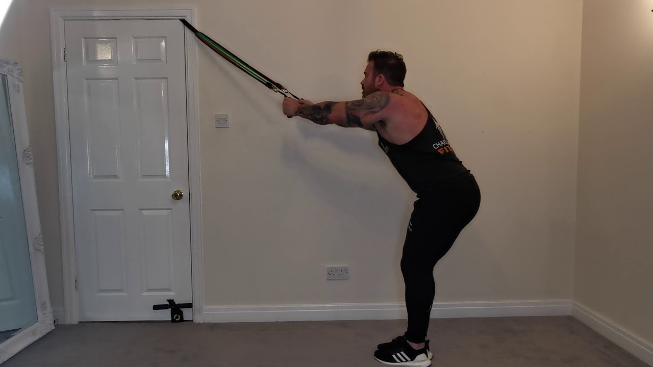 Resistance Band Straight Arm Pullovers Standing Lats / Back Home