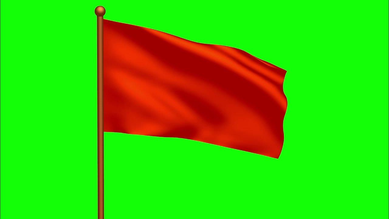 Red flag animated green screen YouTube