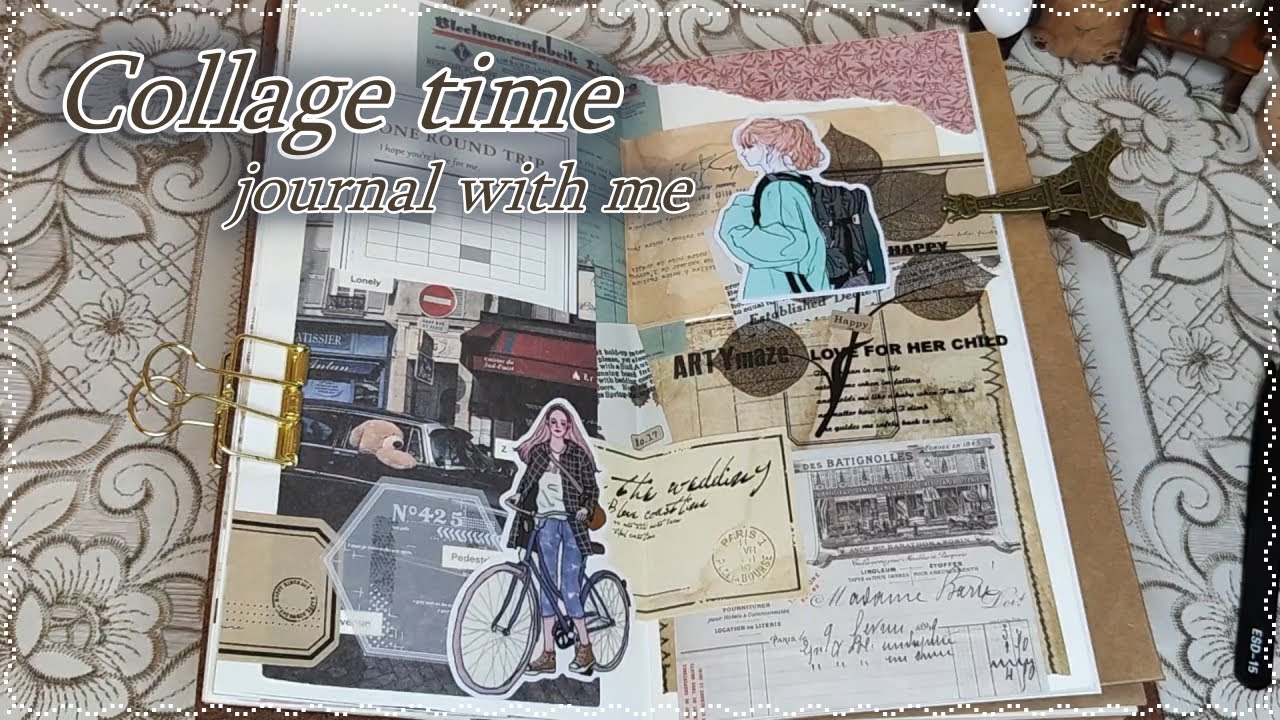 【コラージュ】♡school girl♡ | collage | vintage journal | scrapbooking | ASMR