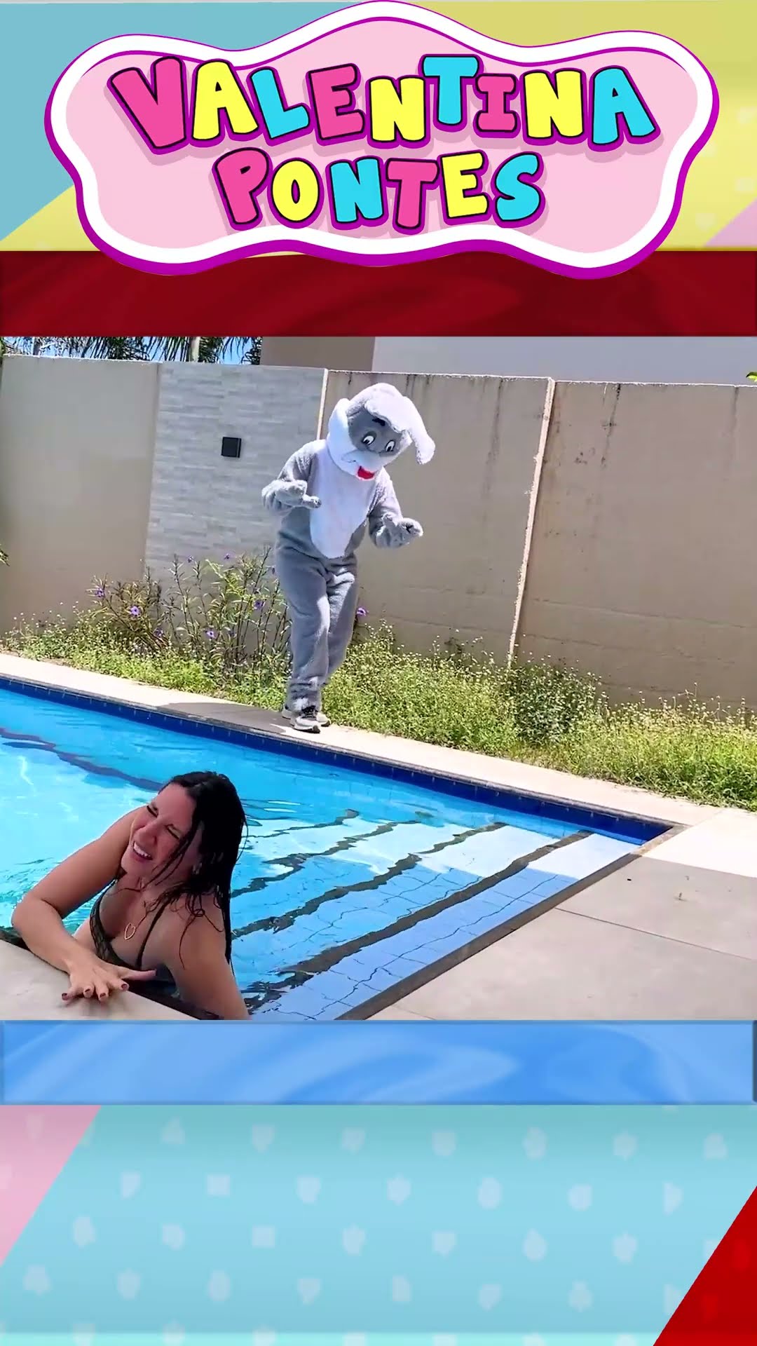 ?‍♀️ Pregnant mermaid in the pool was captured by the evil rabbit  #valentinapontesofc