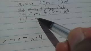 INSERT FOUR ARITHMETIC MEANS BETWEEN -1 & 14