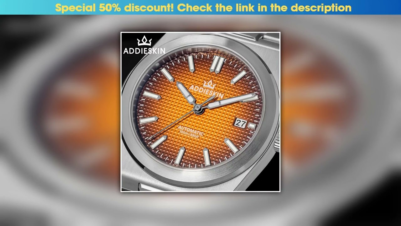 Slide AddiesKin Stainless Steel Automatic Men's Mechanical Watch Japan 9015 Sapphire Glass K004 Clo