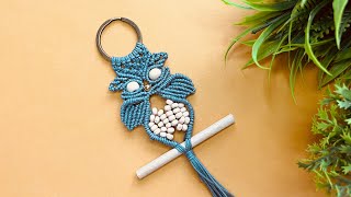 Diy Handmade Macrame owl 🦉 keychain