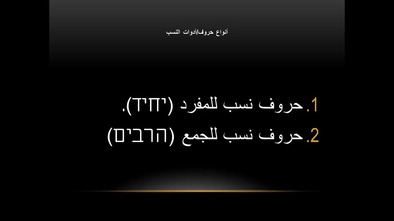 حروف النسب باللغة العبرية מילות יחס