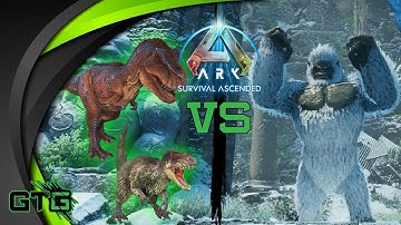 Official Alpha Megapithecus Fight Using Rexes And A Yutyrannus On Ark Survival Ascended!