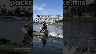 A whole new way to packraft - Pedal don't paddle 🚲 #mtb #packraft #inventions #diy