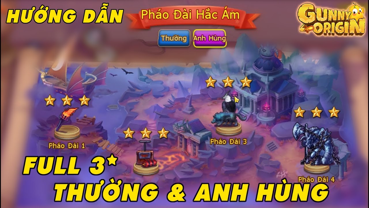 Gunny Origin | Hướng Dẫn Đi Full 3* Pháo Đài Hắc Ám – Phó Bản Cốt Truyện