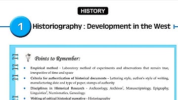 1.Historiography : Development in the West Std - 10th Masterkey Notes