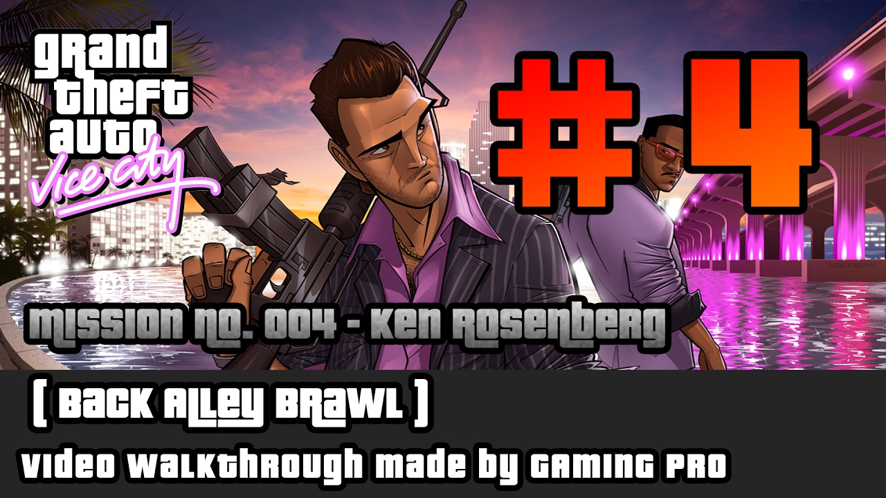 GTA Vice City - Walkthrough - Mission 4 - Back Alley Brawl (HQ) with tricks.