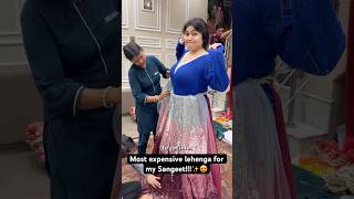 😍My engagement lehenga costed ₹4.5 lakhs? #sangeet #lehenga #bridalvlog