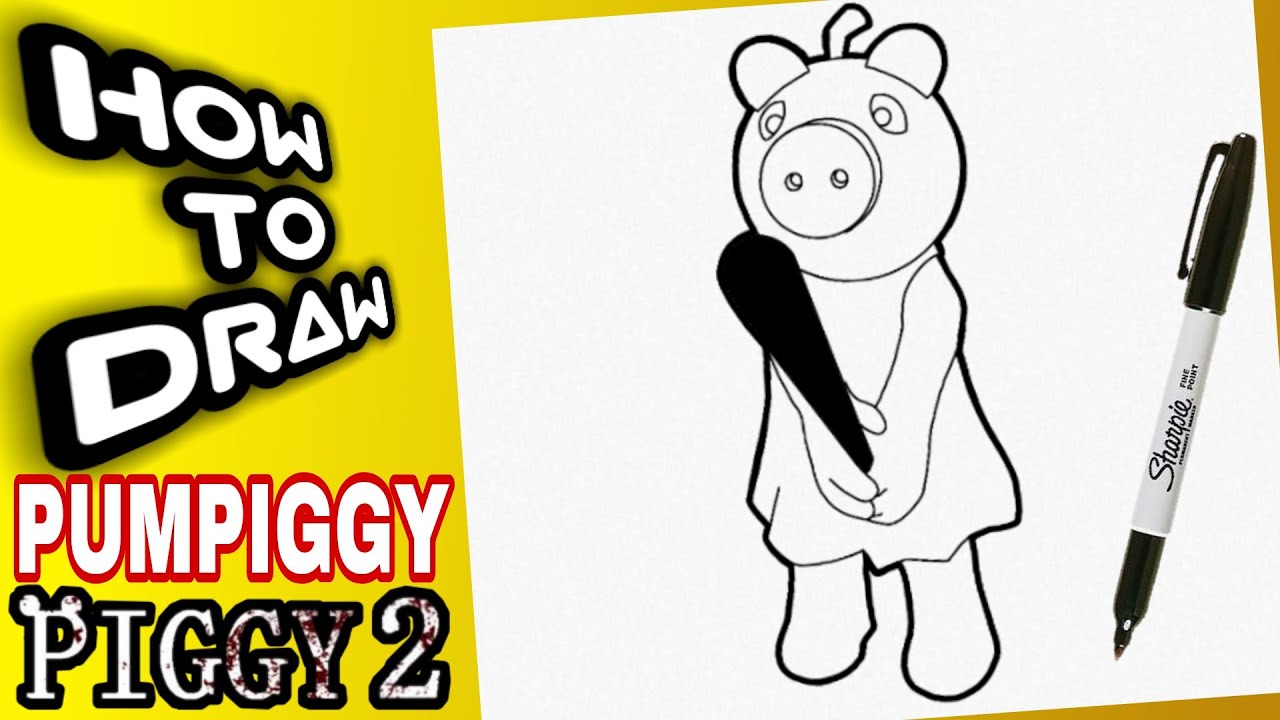 HOW TO DRAW PUMPIGGY FROM PIGGY BOOK 2 | HALLOWEEN | commo dibujar a ...