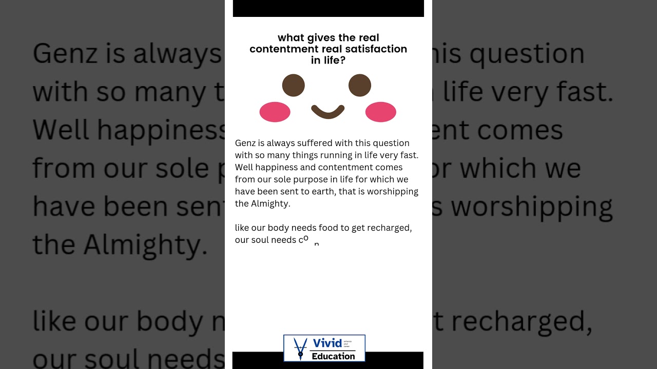 What gives the real contentment real satisfaction in life? 