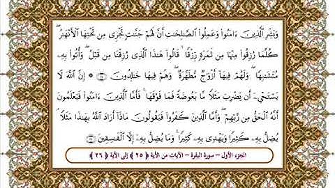 سورة البقرة من الأيه 25- 26 بصوت الشيخ على جابر